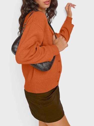 Trendy Queen Cropped Cardigan Sweaters for Women Lightweight Crop Knit Y2k Fall Outfits Fashion Clothes 2025