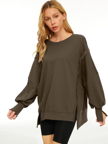 Trendy Queen Womens Oversized Sweatshirts Hoodies Crewneck Shirts Fall Outfits Teen Girls Y2k Winter Clothes