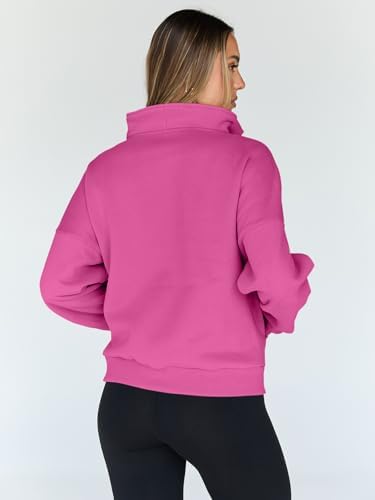 Trendy Queen Womens Sweatshirts Quarter Half Zip Pullover Oversized Hoodies Fall Fashion 2025 Winter Fleece Jackets Sweaters