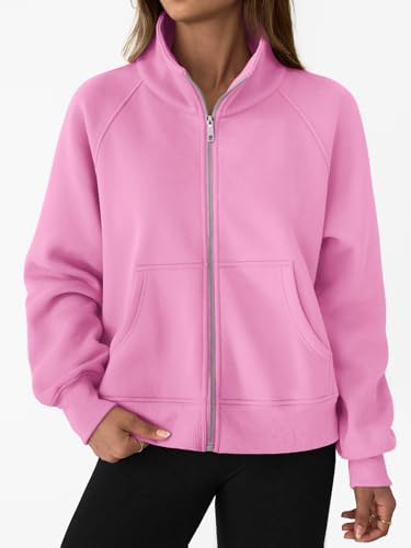 Trendy Queen Womens Sweatshirts Zip Up Hoodies Cropped Crewneck Pullover Casual Jackets Y2k Clothes Fall Fashion Outfits 2025