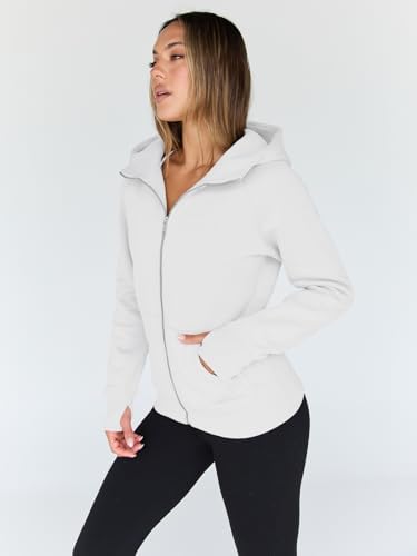 Trendy Queen Womens Zip Up Hoodies Fleece Jackets Oversized Sweatshirts Fall Fashion Outfits Sweaters Winter Clothes