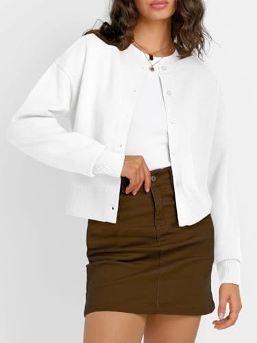 Trendy Queen Cropped Cardigan Sweaters for Women Lightweight Crop Knit Y2k Fall Outfits Fashion Clothes 2025