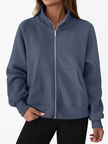 Trendy Queen Womens Sweatshirts Zip Up Hoodies Cropped Crewneck Pullover Casual Jackets Y2k Clothes Fall Fashion Outfits 2025