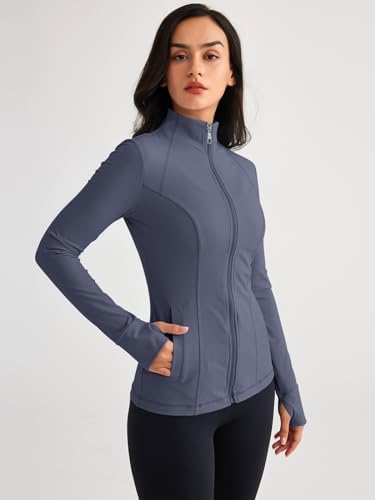 Trendy Queen Womens Lightweight Zip Up Jackets 2025 Athletic Hoodies Fall Gym Shirts Running Workout Clothes with Pocket