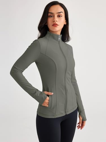 Trendy Queen Womens Lightweight Zip Up Jackets 2025 Athletic Hoodies Fall Gym Shirts Running Workout Clothes with Pocket