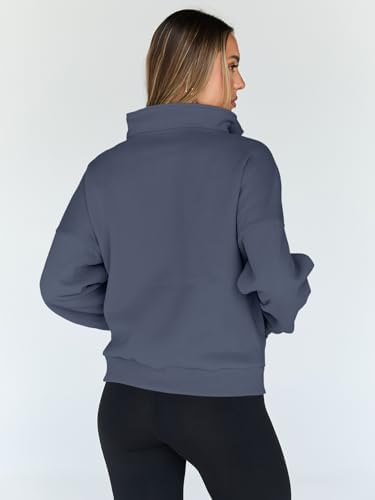 Trendy Queen Womens Sweatshirts Quarter Half Zip Pullover Oversized Hoodies Fall Fashion 2025 Winter Fleece Jackets Sweaters