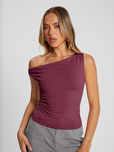 Trendy Queen Womens Summer Off The Shoulder Tops Going Out T Shirts Crop Tank Top Fashion Clothes Spring Outfits 2025