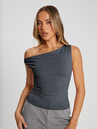 Trendy Queen Womens Summer Off The Shoulder Tops Going Out T Shirts Crop Tank Top Fashion Clothes Spring Outfits 2025