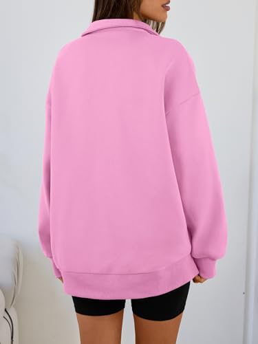 Trendy Queen Womens Oversized Sweatshirts Fall Sweaters Fashion Hoodies Half Zip Pullover Long Sleeve Shirts Clothes