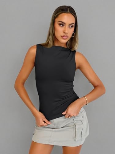 Trendy Queen Women Going Out Summer Tank Tops Spring Casual Basic Cute 2025 Sleeveless Shirt Vacation Fashion Outfit Clothes