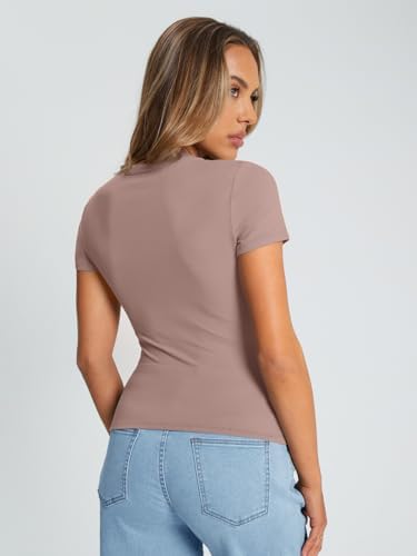 Trendy Queen Womens Basic T Shirts Summer Tops 2025 Crop Short Sleeve Slim Fit Tee Cute Gym Workout Clothes