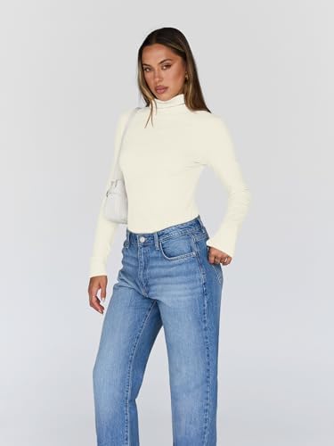 Trendy Queen Women's Turtleneck Long Sleeve Shirts Fall Fashion Basic Thermal Underwear Tops Winter Clothes 2025