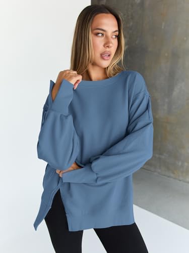 Trendy Queen Womens Oversized Sweatshirts Hoodies Crewneck Shirts Fall Outfits Teen Girls Y2k Winter Clothes