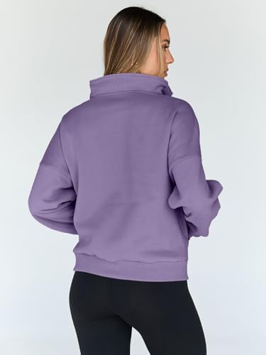 Trendy Queen Womens Sweatshirts Quarter Half Zip Pullover Oversized Hoodies Fall Fashion 2025 Winter Fleece Jackets Sweaters