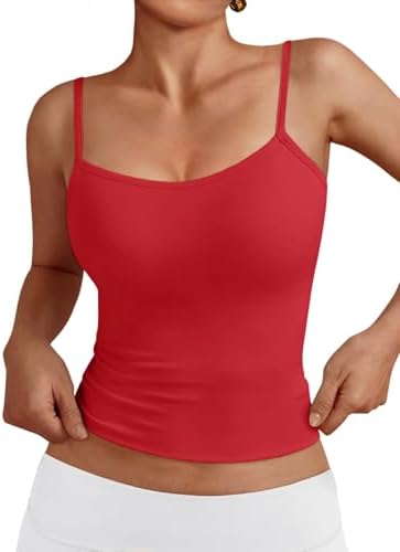 Trendy Queen Womens Adjustable Camisole Sleeveless Square Neck Spaghetti Strap Tank Tops Basic Shirt