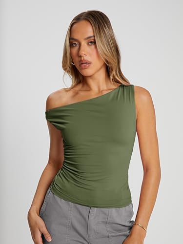 Trendy Queen Womens Summer Off The Shoulder Tops Going Out T Shirts Crop Tank Top Fashion Clothes Spring Outfits 2025