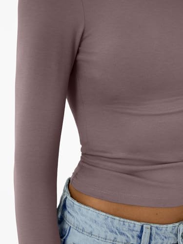 Trendy Queen Womens Long Sleeve T-Shirts Basic Crop Tops 2025 Fall Fashion Outfits Going Out Winter Clothes