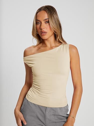 Trendy Queen Womens Summer Off The Shoulder Tops Going Out T Shirts Crop Tank Top Fashion Clothes Spring Outfits 2025