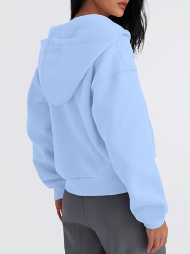 Trendy Queen Zip Up Hoodies For Women Cropped Sweatshirts Fall Fashion Outfits 2025 Y2k Fleece Teen Girls Clothes