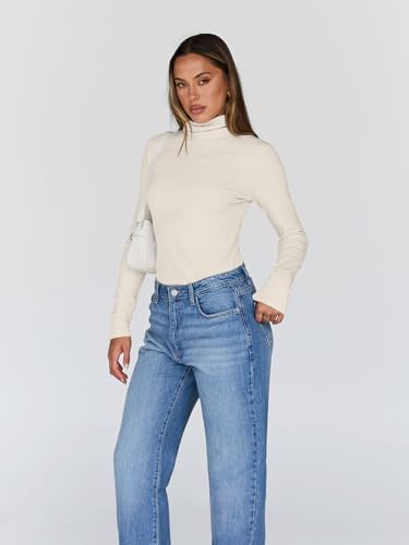 Trendy Queen Women's Turtleneck Long Sleeve Shirts Fall Fashion Basic Thermal Underwear Tops Winter Clothes 2025