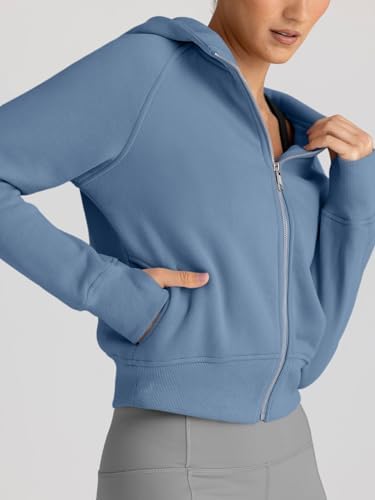 Trendy Queen Womens Zip Up Hoodies Jackets Cropped Sweatshirts Fleece Fall Outfits Casual Comfy Y2k Tops Winter Clothes 2025