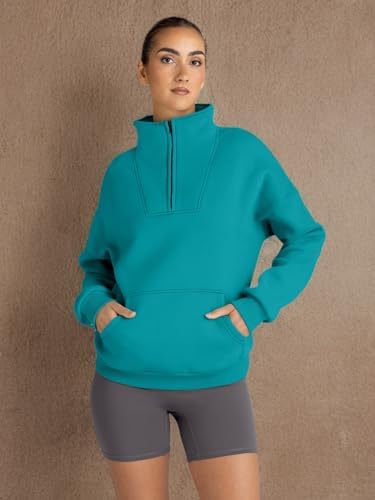 Trendy Queen Womens Sweatshirts Quarter Half Zip Pullover Oversized Hoodies Fall Fashion 2025 Winter Fleece Jackets Sweaters