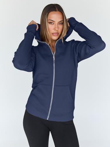 Trendy Queen Womens Zip Up Hoodies Fleece Jackets Oversized Sweatshirts Fall Fashion Outfits Sweaters Winter Clothes