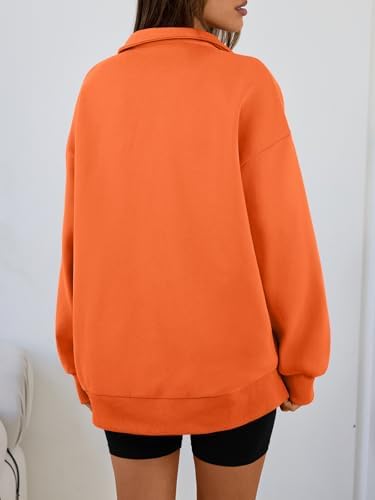 Trendy Queen Womens Oversized Sweatshirts Fall Sweaters Fashion Hoodies Half Zip Pullover Long Sleeve Shirts Clothes