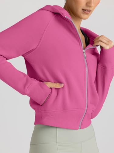 Trendy Queen Womens Zip Up Hoodies Jackets Cropped Sweatshirts Fleece Fall Outfits Casual Comfy Y2k Tops Winter Clothes 2025