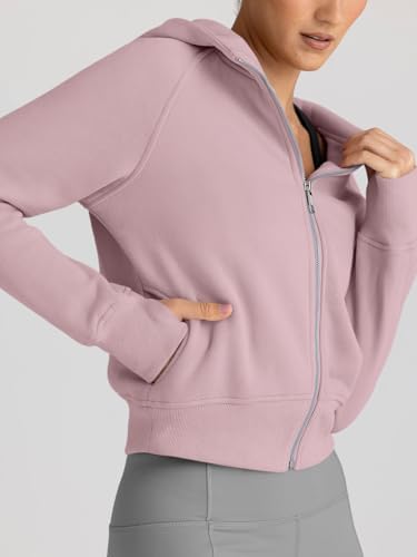 Trendy Queen Womens Zip Up Hoodies Jackets Cropped Sweatshirts Fleece Fall Outfits Casual Comfy Y2k Tops Winter Clothes 2025