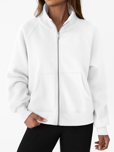 Trendy Queen Womens Sweatshirts Zip Up Hoodies Cropped Crewneck Pullover Casual Jackets Y2k Clothes Fall Fashion Outfits 2025