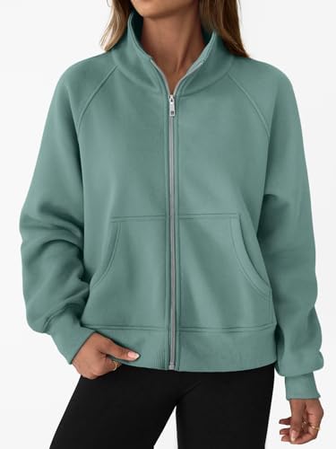 Trendy Queen Womens Sweatshirts Zip Up Hoodies Cropped Crewneck Pullover Casual Jackets Y2k Clothes Fall Fashion Outfits 2025