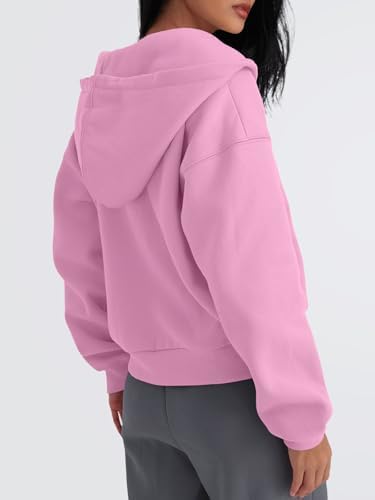 Trendy Queen Zip Up Hoodies For Women Cropped Sweatshirts Fall Fashion Outfits 2025 Y2k Fleece Teen Girls Clothes