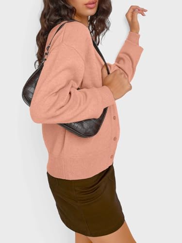 Trendy Queen Cropped Cardigan Sweaters for Women Lightweight Crop Knit Y2k Fall Outfits Fashion Clothes 2025