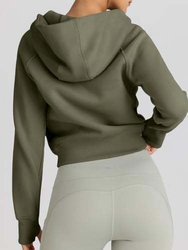 Trendy Queen Womens Zip Up Hoodies Jackets Cropped Sweatshirts Fleece Fall Outfits Casual Comfy Y2k Tops Winter Clothes 2025