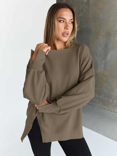 Trendy Queen Womens Oversized Sweatshirts Hoodies Crewneck Shirts Fall Outfits Teen Girls Y2k Winter Clothes