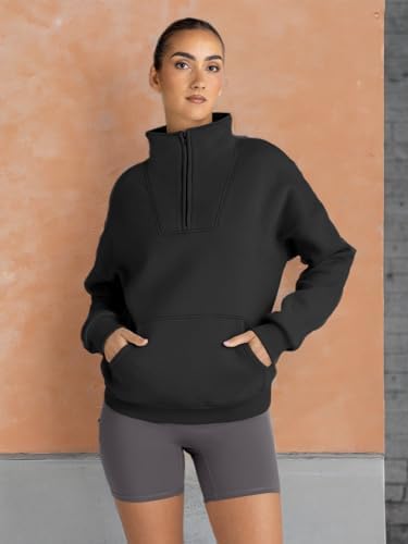 Trendy Queen Womens Sweatshirts Quarter Half Zip Pullover Oversized Hoodies Fall Fashion 2025 Winter Fleece Jackets Sweaters