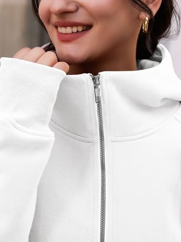 Trendy Queen Womens Zip Up Hoodies Fleece Jackets Oversized Sweatshirts Fall Fashion Outfits Sweaters Winter Clothes