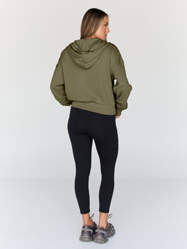 Trendy Queen Hoodies for Women Full Zip Up Cropped Sweatshirts Jackets Casual Comfy Gym Tops Fall Outfits Winter Clothes 2025