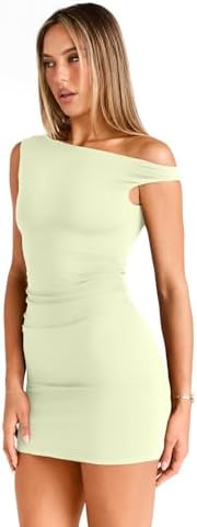 Trendy Queen Womens Mini Summer Dresses 2025 Going Out Off The Shoulder Bodycon Sexy Party Club Spring Fashion Outfits