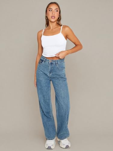 Trendy Queen Womens Adjustable Camisole Sleeveless Square Neck Spaghetti Strap Tank Tops Basic Shirt