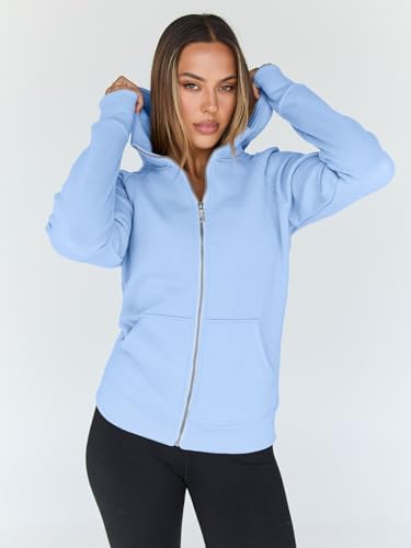 Trendy Queen Womens Zip Up Hoodies Fleece Jackets Oversized Sweatshirts Fall Fashion Outfits Sweaters Winter Clothes