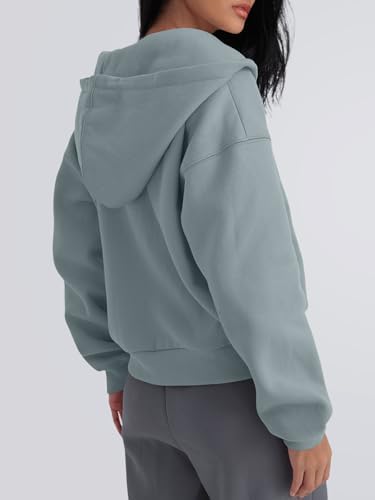 Trendy Queen Zip Up Hoodies For Women Cropped Sweatshirts Fall Fashion Outfits 2025 Y2k Fleece Teen Girls Clothes