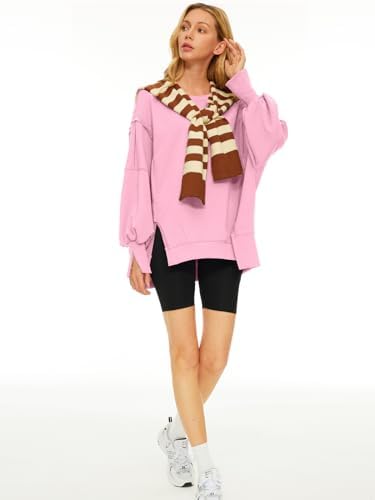 Trendy Queen Womens Oversized Sweatshirts Hoodies Crewneck Shirts Fall Outfits Teen Girls Y2k Winter Clothes