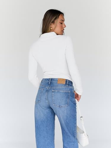 Trendy Queen Women's Turtleneck Long Sleeve Shirts Fall Fashion Basic Thermal Underwear Tops Winter Clothes 2025