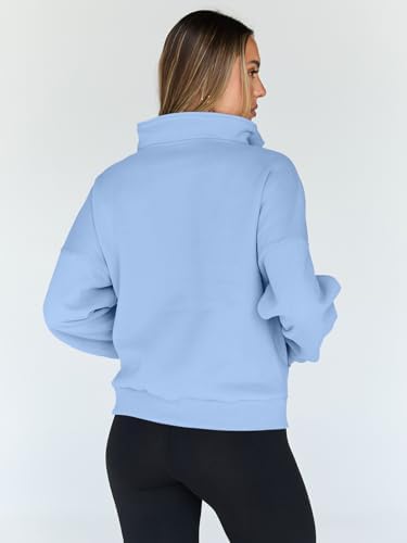 Trendy Queen Womens Sweatshirts Quarter Half Zip Pullover Oversized Hoodies Fall Fashion 2025 Winter Fleece Jackets Sweaters