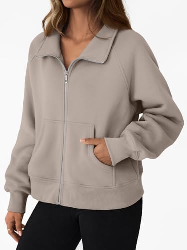 Trendy Queen Womens Sweatshirts Zip Up Hoodies Cropped Crewneck Pullover Casual Jackets Y2k Clothes Fall Fashion Outfits 2025