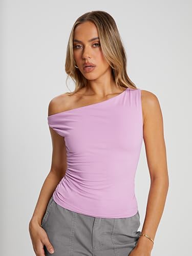 Trendy Queen Womens Summer Off The Shoulder Tops Going Out T Shirts Crop Tank Top Fashion Clothes Spring Outfits 2025