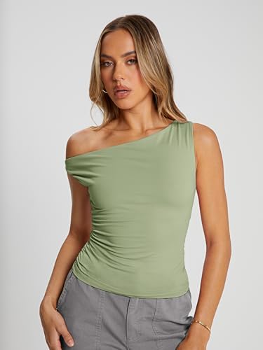 Trendy Queen Womens Summer Off The Shoulder Tops Going Out T Shirts Crop Tank Top Fashion Clothes Spring Outfits 2025