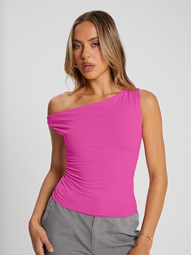 Trendy Queen Womens Summer Off The Shoulder Tops Going Out T Shirts Crop Tank Top Fashion Clothes Spring Outfits 2025